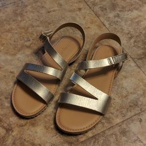 Girls gold strap sandals, Cat & Jack size 2